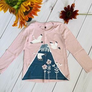Tea Collection Dusty Pink Birds Long Sleeve Shirt